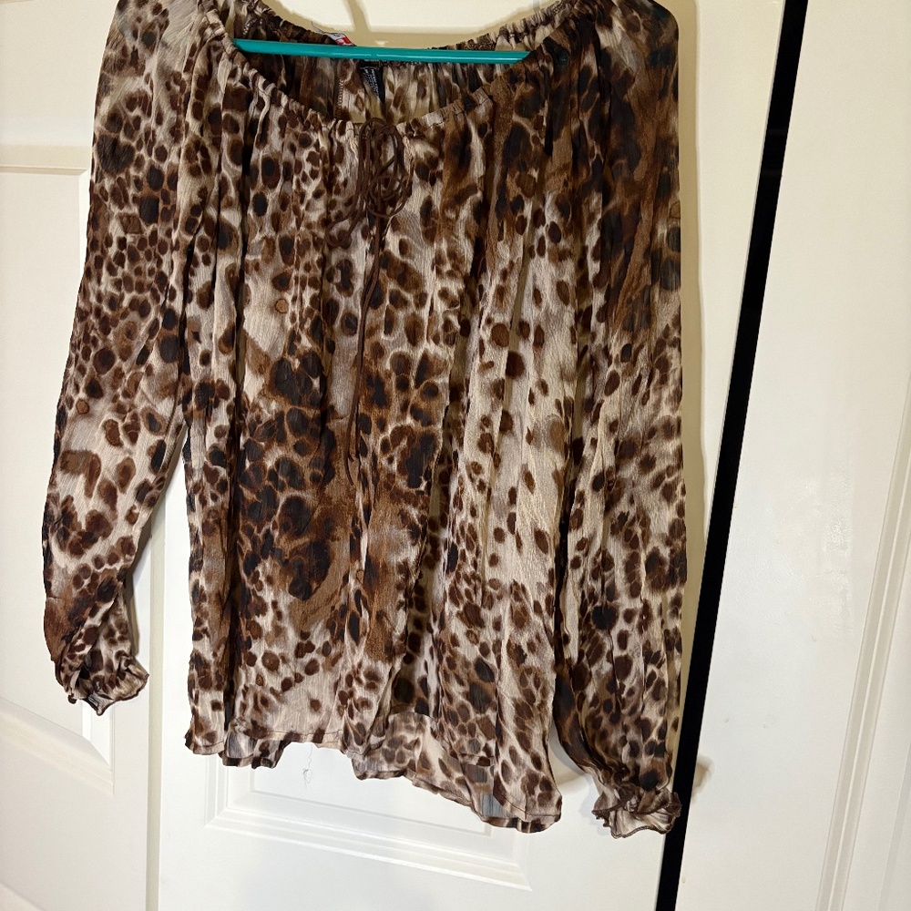 Fire Los Angeles Animal Print Blouse - Size Small